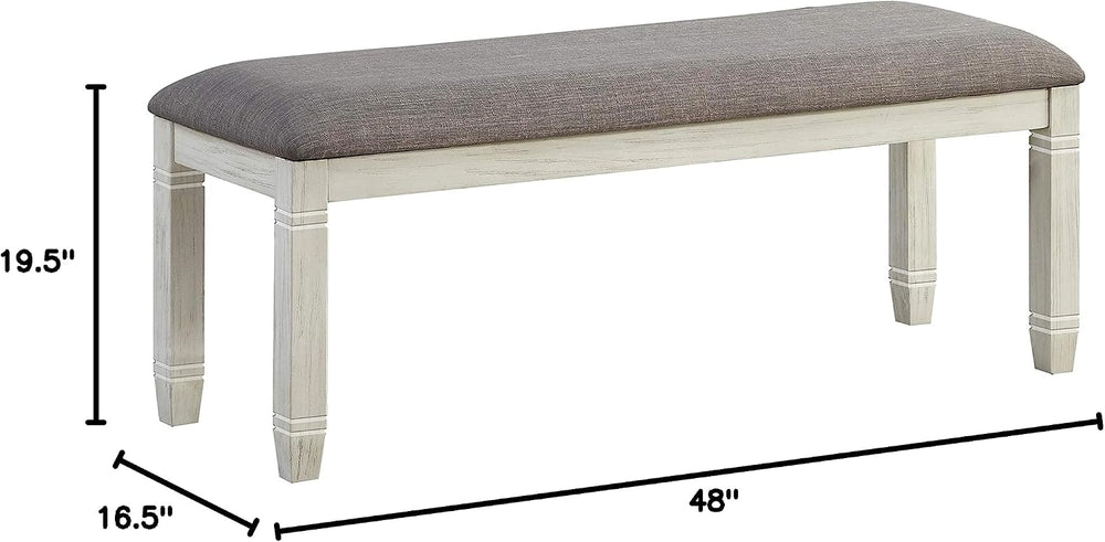 Lexicon Saratoga Dining Bench, Antique White