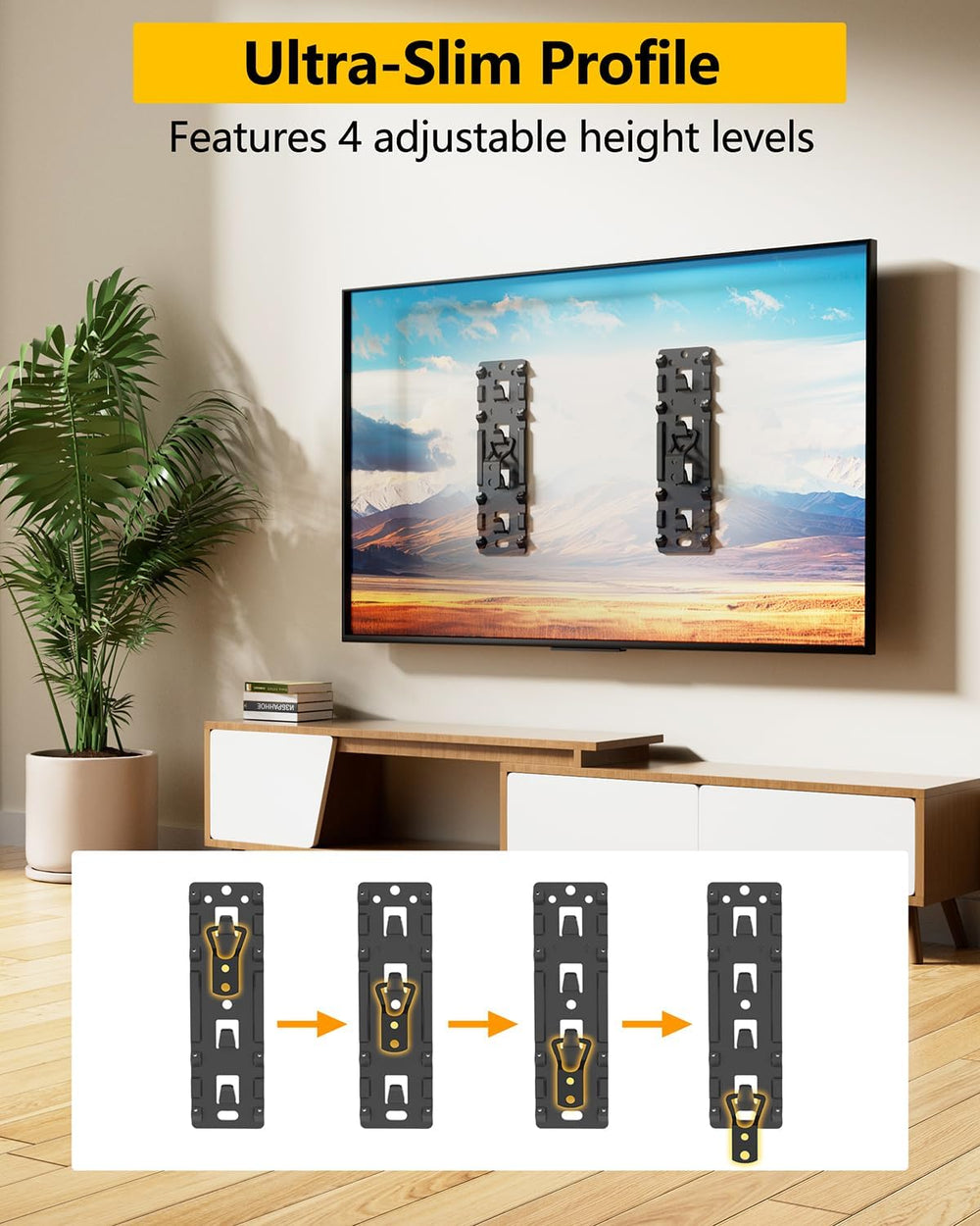 FORGING MOUNT No Stud TV Wall Mount for 26-100" TVs, Holds 176LBS | Low ...