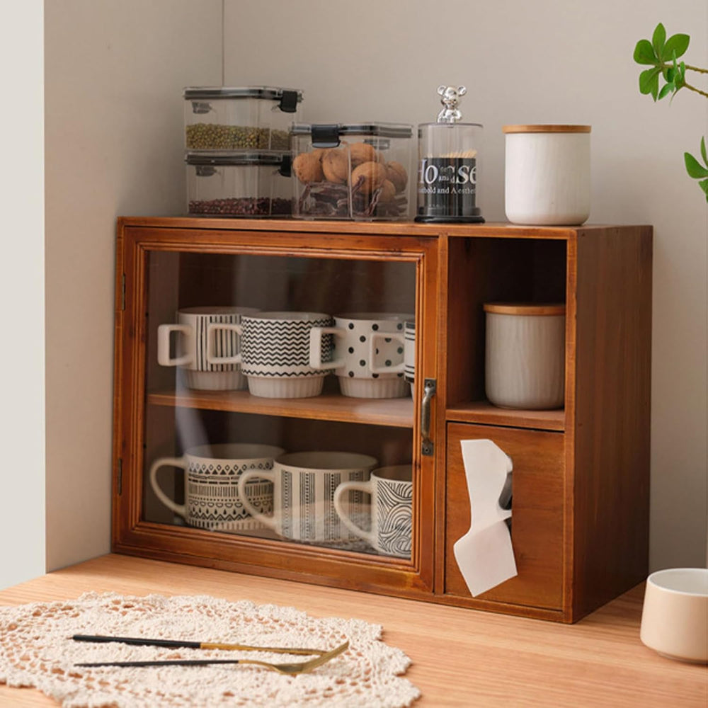 Gdrasuya10 Wooden Countertop Storage Cabinet Kitchen Small Pantry, Kitchen Co...