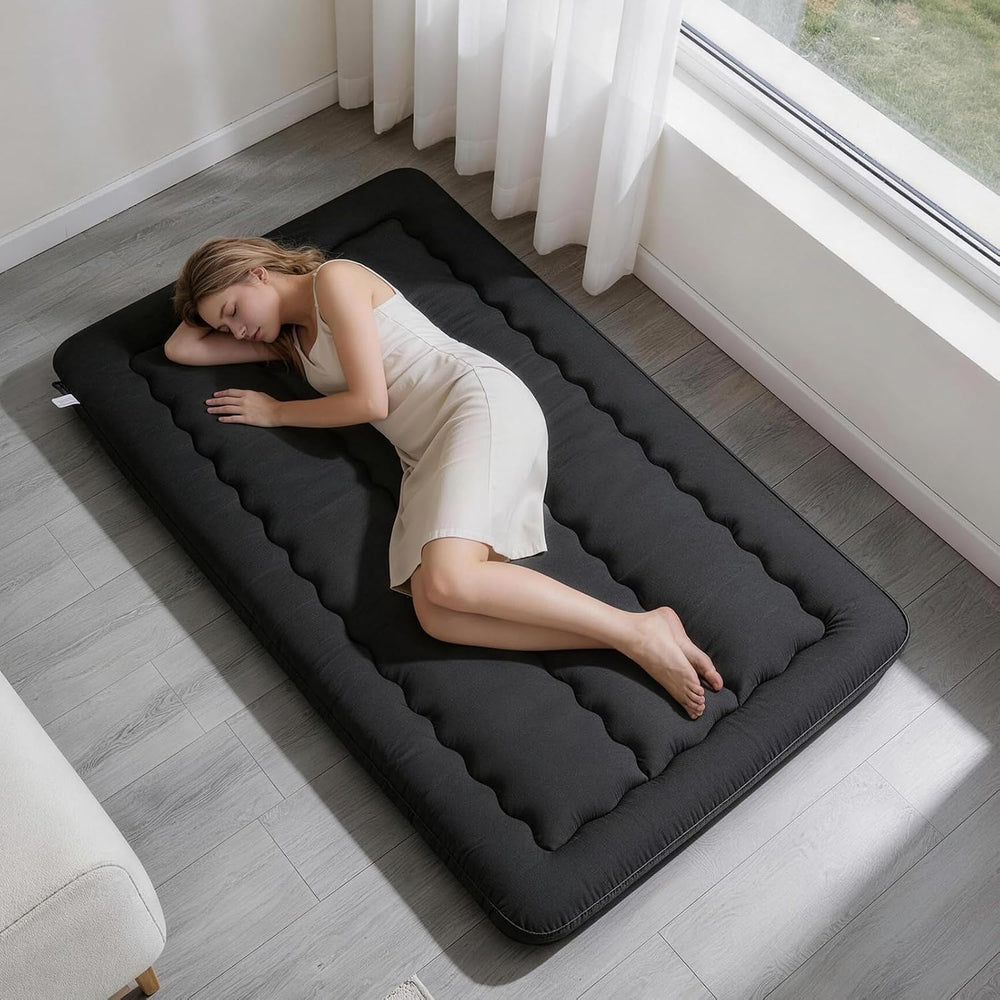 Twin Size Japanese Futon Mattress Foldable Topper Mattress for Floor Tatami F...