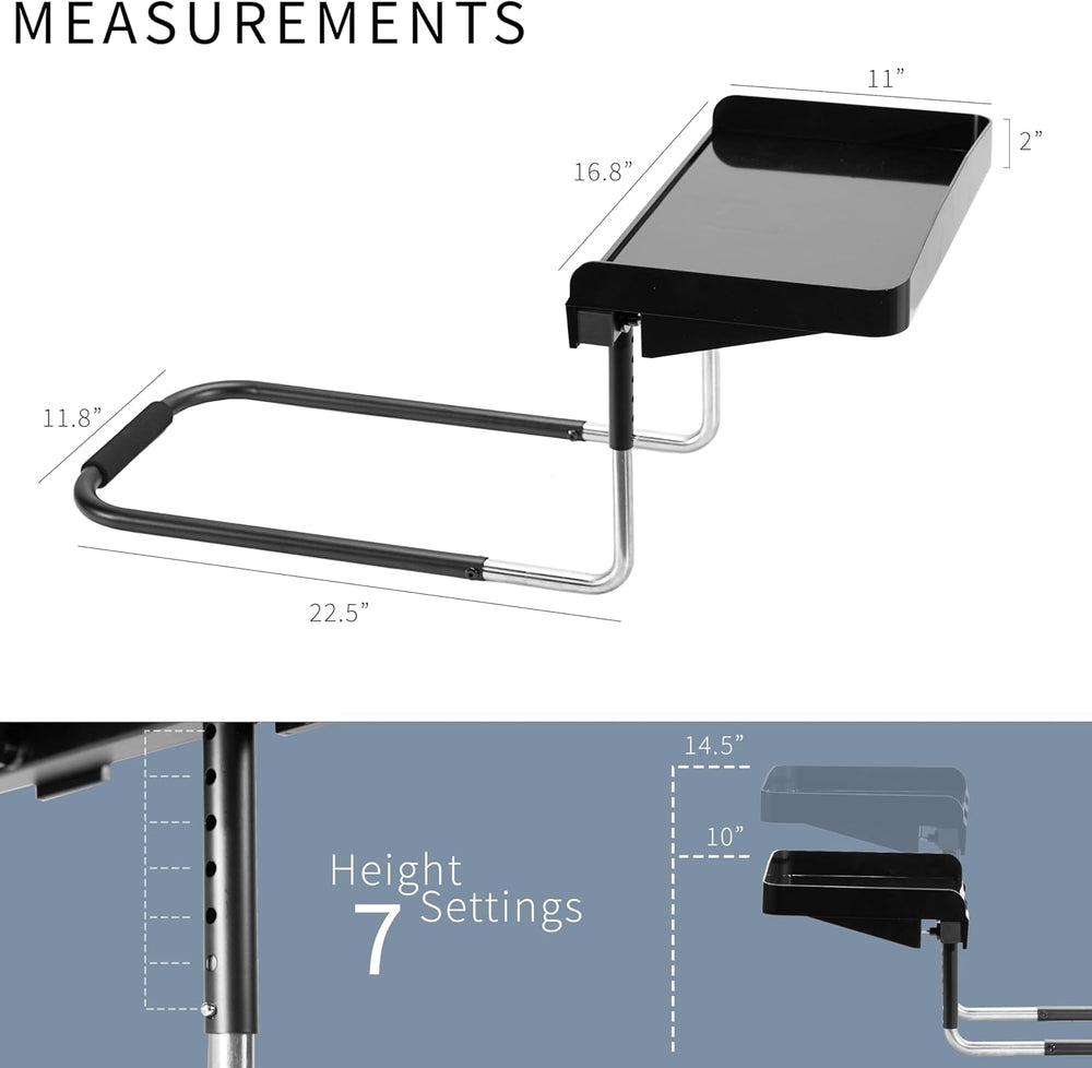 Height Adjustable Under Mattress 17 inch Bedside Shelf, Works with Lofts and ...