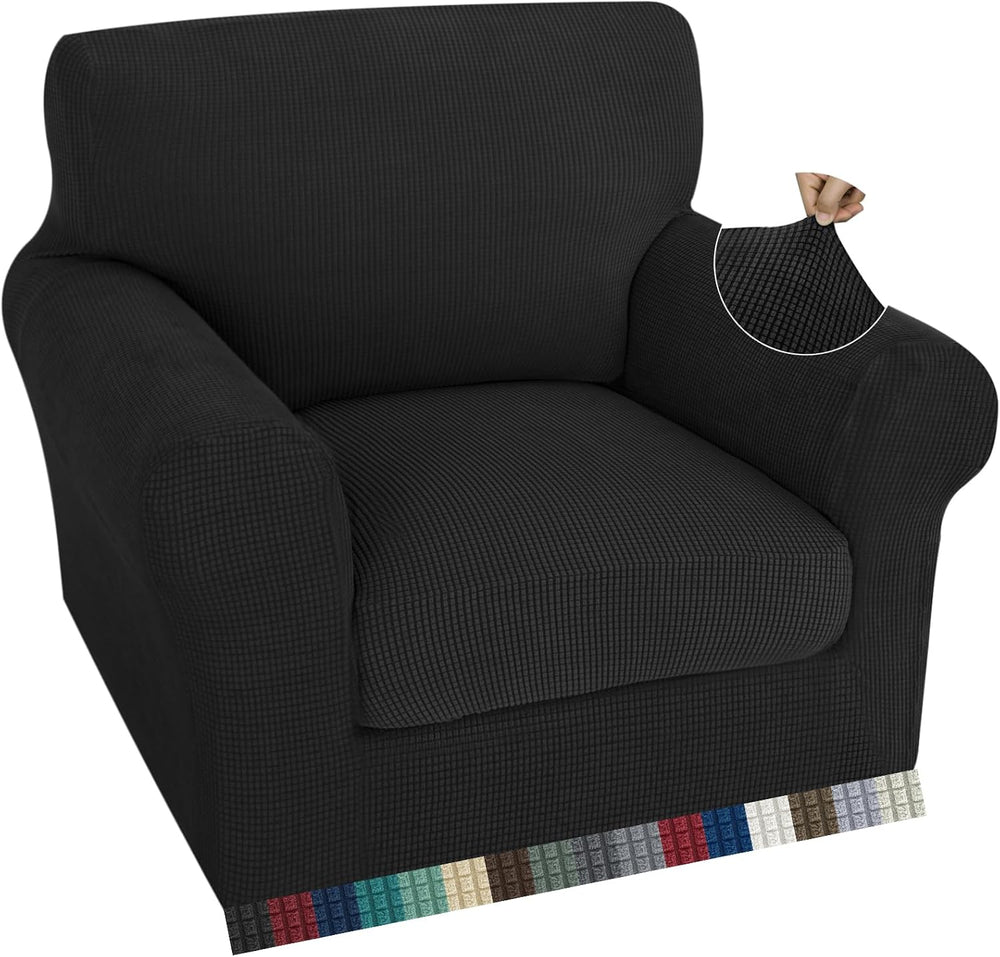 ZNSAYOTX 2 Piece Chair Covers with Arms for Living Room, Super Soft Armchair ...