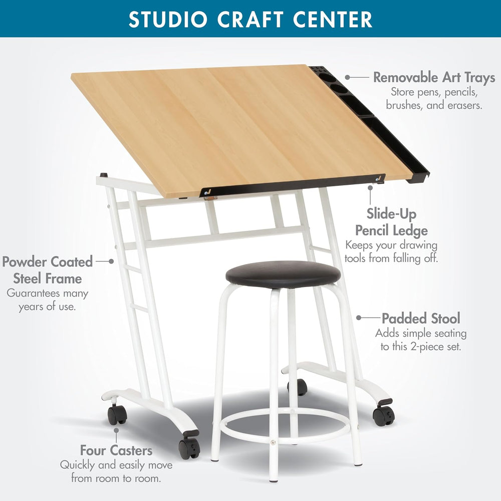 Studio Designs 13240 Craft Center, White/Maple,34" W x 23.5" D x 37...
