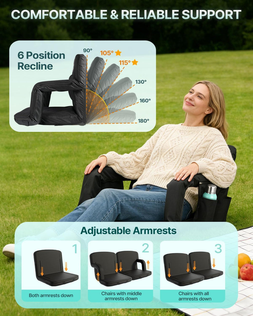 HOPERANHeated Stadium Seats Orange