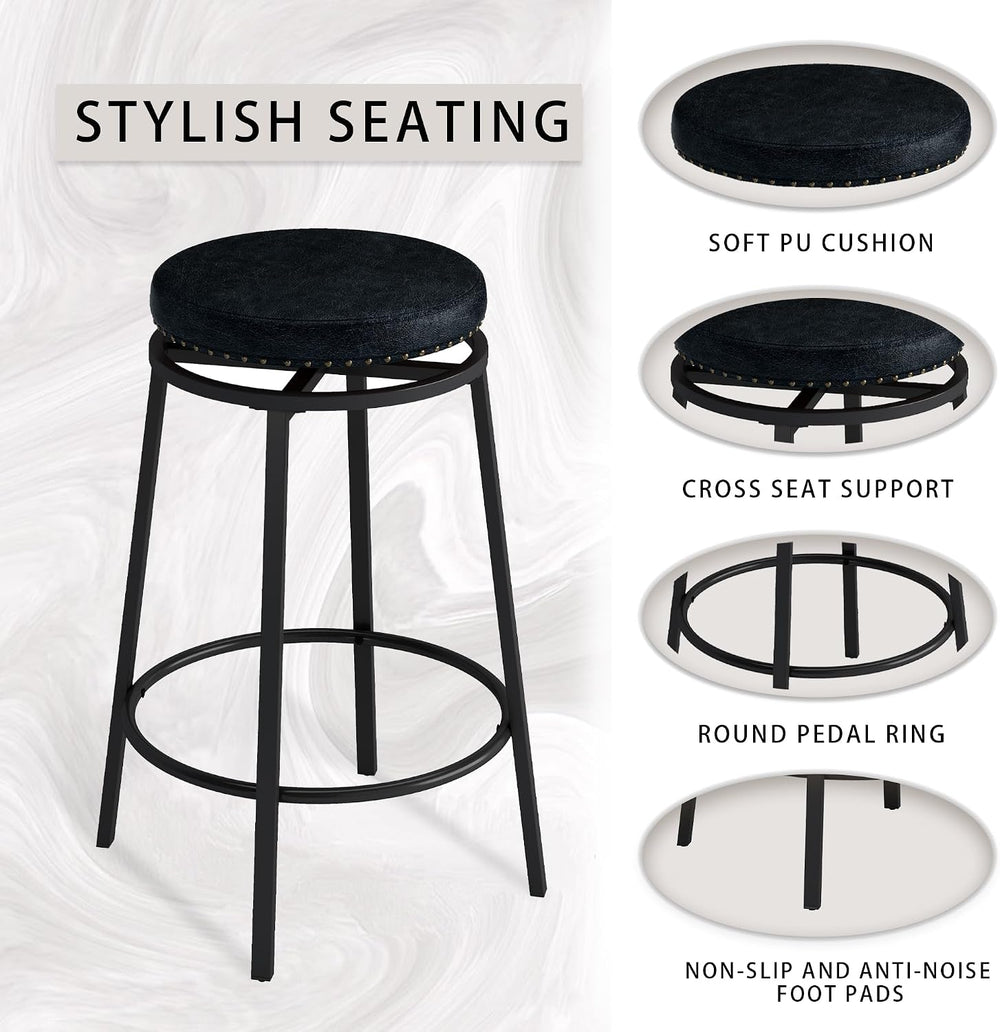Bar Table and Chairs Set, 60.24” Long Pub Tables with 3 Stools, High Top Tabl...