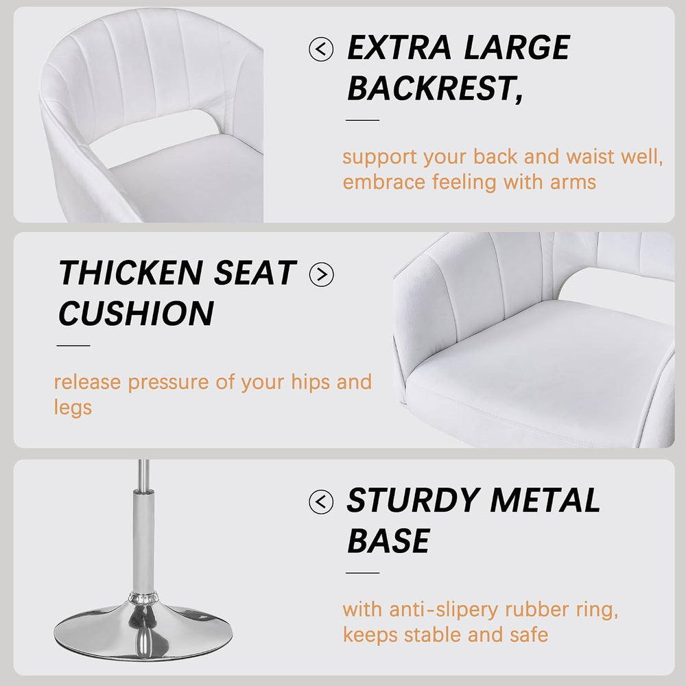 VECELO Large Wide Velvet Accent Chair, Adjustable Luxury Vanity & Dining ...
