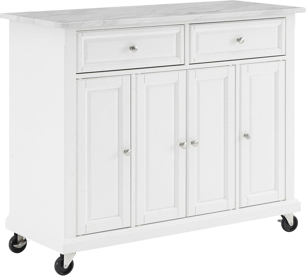 Crosley Furniture Avery Rolling Kitchen Island Storage Cart with Shelves, Mic...