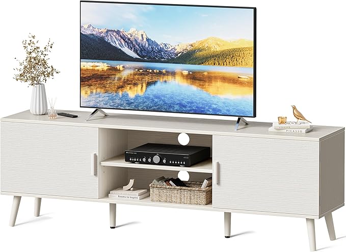 SUPERJARE TV Stand for 55 Inch TV, Entertainment Center with Adjustable Shelf...