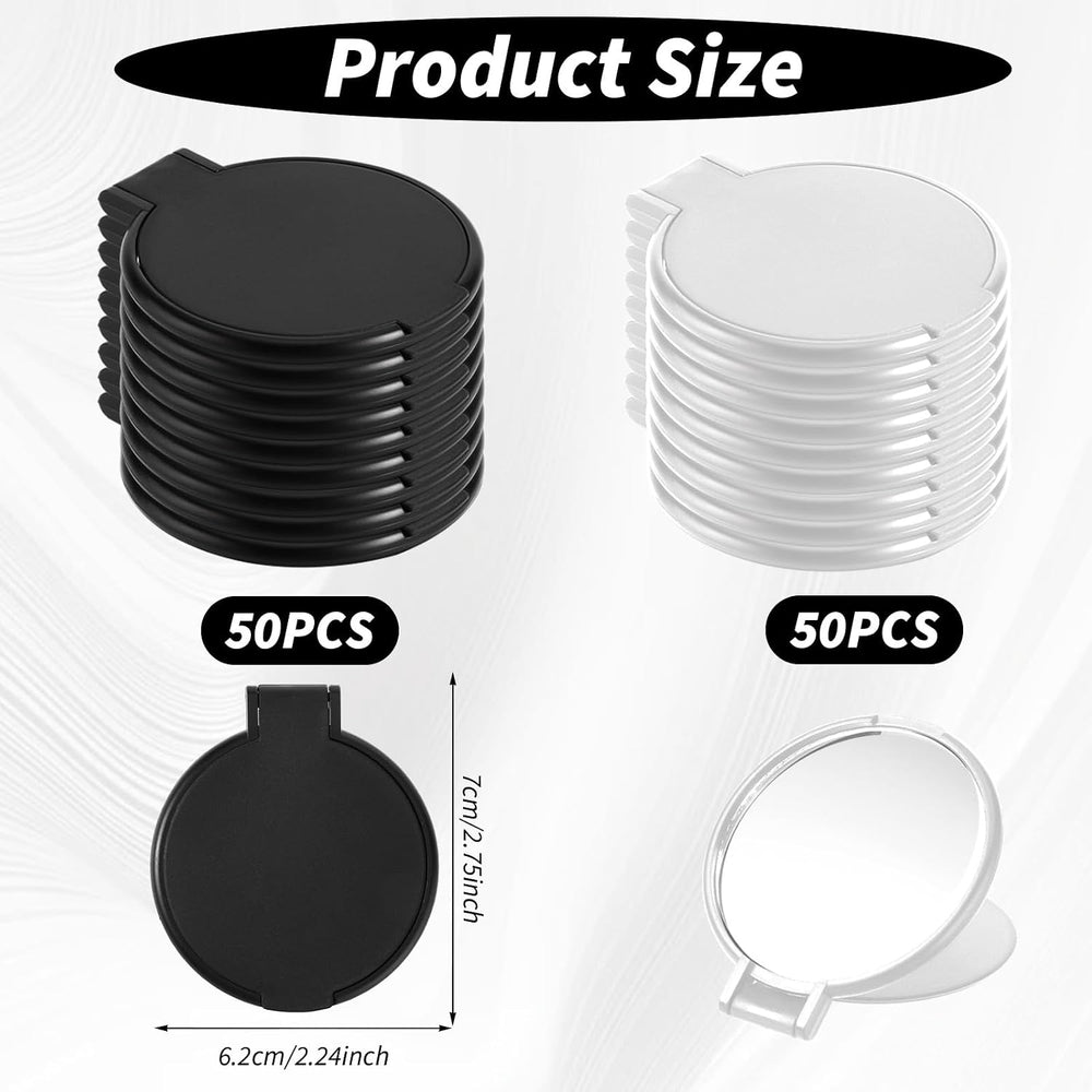 Telooco 100 Pcs Round Compact Mirrors for Purse Mini Folding Mirrors Portable...