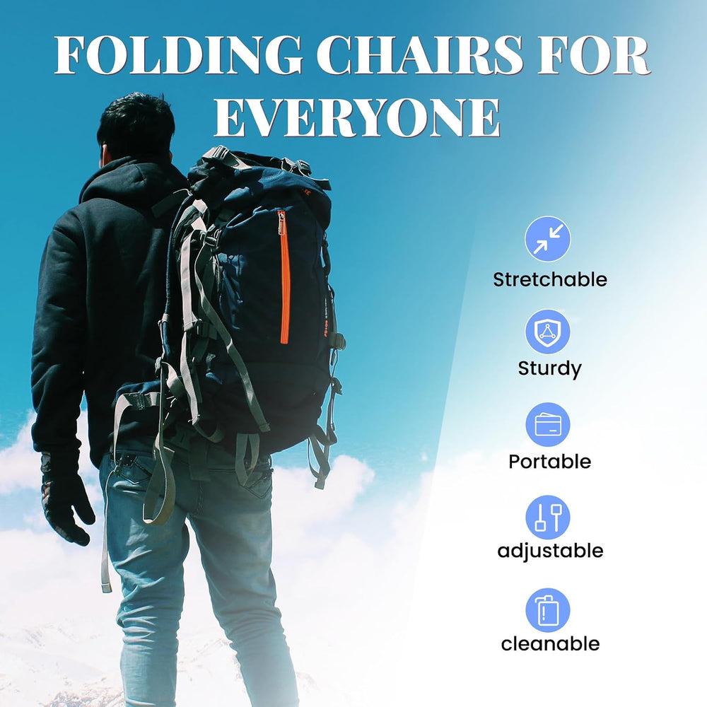 Portable Collapsible Stool 2 Pack with Cushion, 400 lbs, Black-Blue