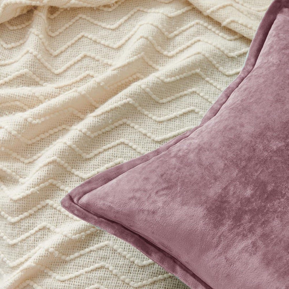 Luxurious Velvet Euro Shams Decorative Throw Pillow Covers 26x26 Set of 2 Sol...