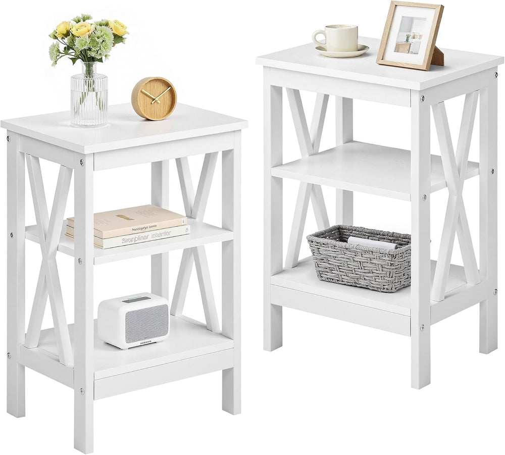 VECELO End Table Set of 2, Bedside Table, 24" Tall Living Room End Table...