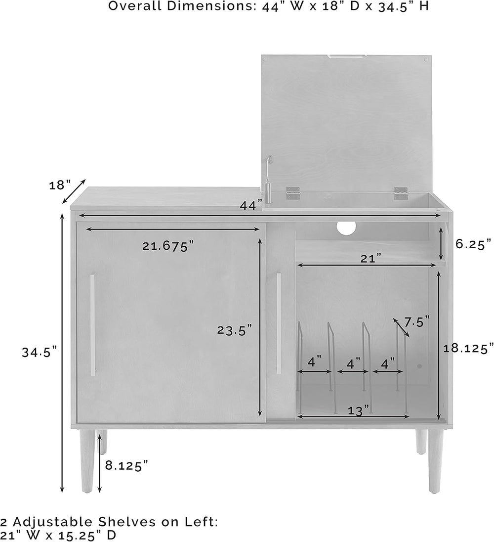 Crosley Furniture Everett Record Player Stand, Vinyl Storage
