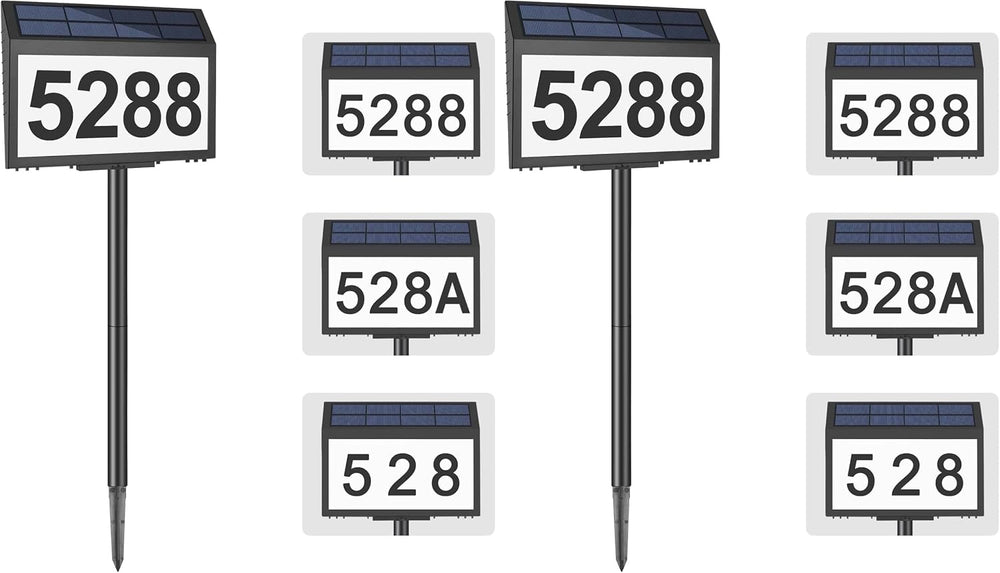 GEAGMAGC Solar House Numbers for Outside Light up, LED Illuminated Home Numbe...