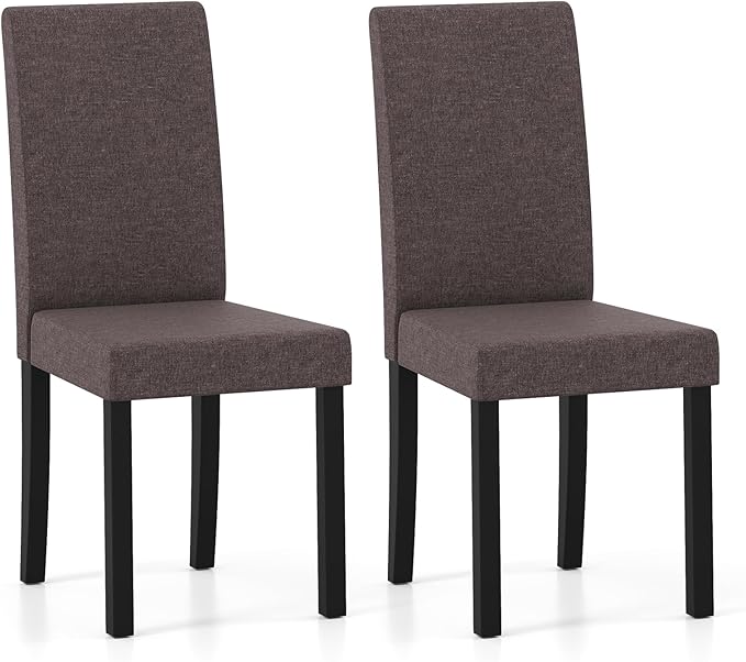 Giantex Upholstered Dining Chair Set of 2, Mid Century Modern Fabric Kitchen ...