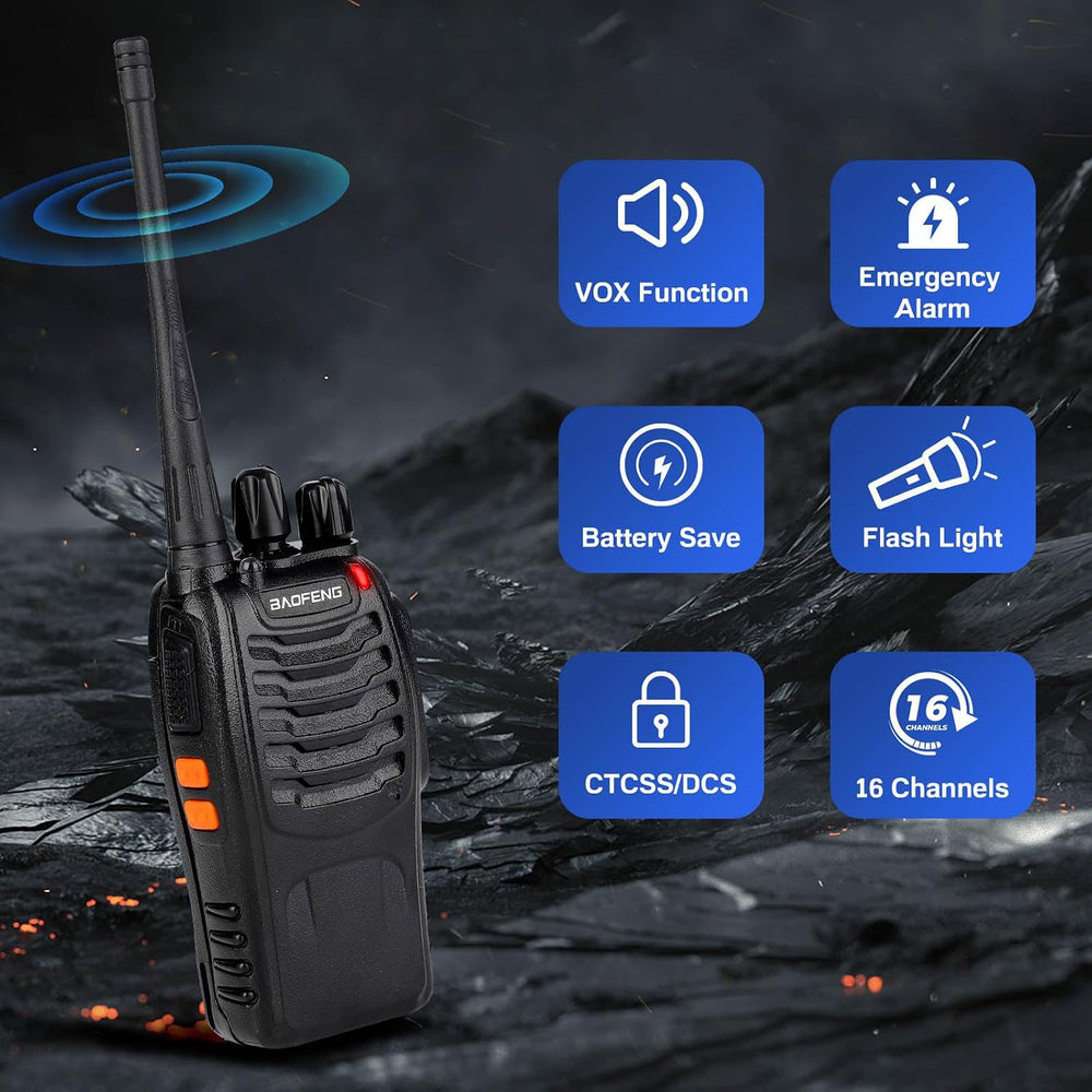 Baofeng Walkie Talkies 888S Rechargeable Long Range with Earpieces for Adults...