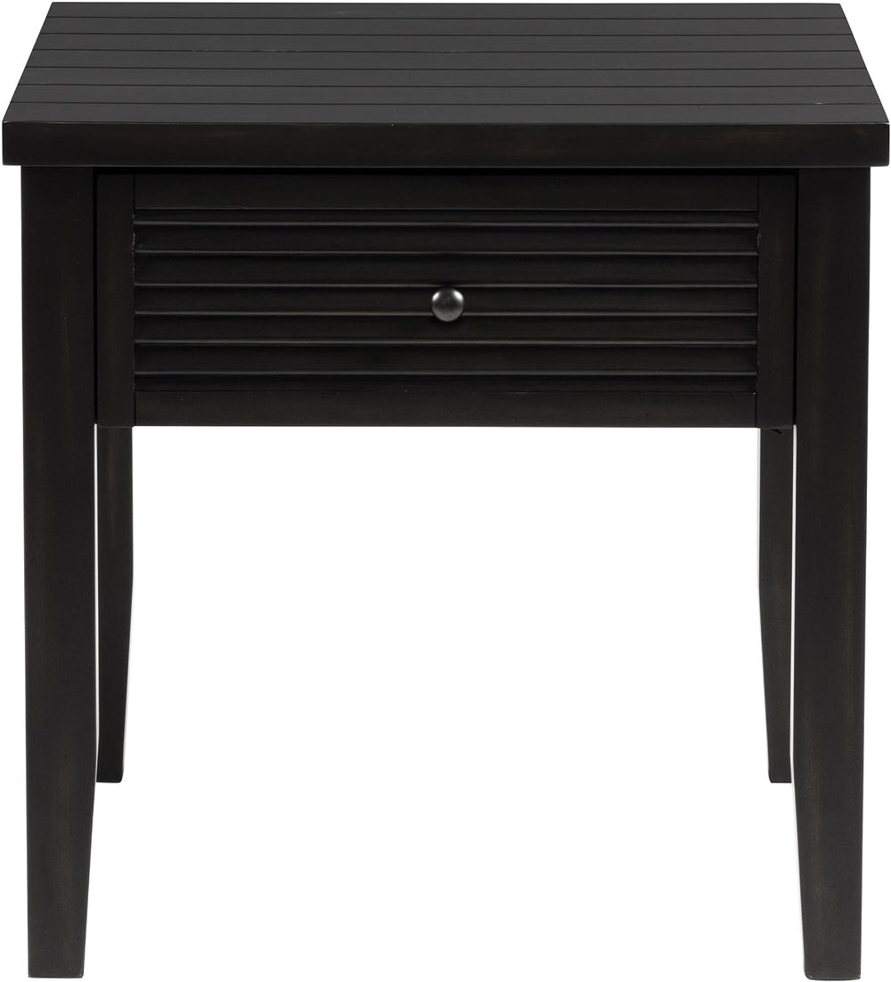Sutter, End Table, Side Table, Java Pine Veneer Accent Table, Square Living R...