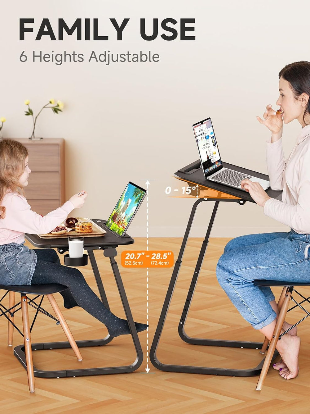 SAIJI Heavy Duty TV Trays Upgraded TV Tables for Eating on Couch | Angle &...