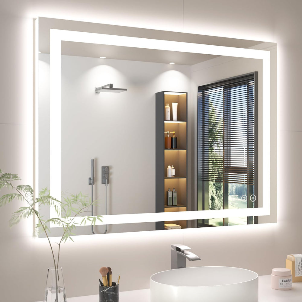 40"x30" LED Bathroom Mirror with Anti-Fog, Backlit & Front Ligh...