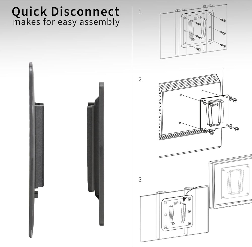 VIVO Black RV TV Mount with Arm for VESA 100x100mm, Mount-VWRV3 | Articulatin...