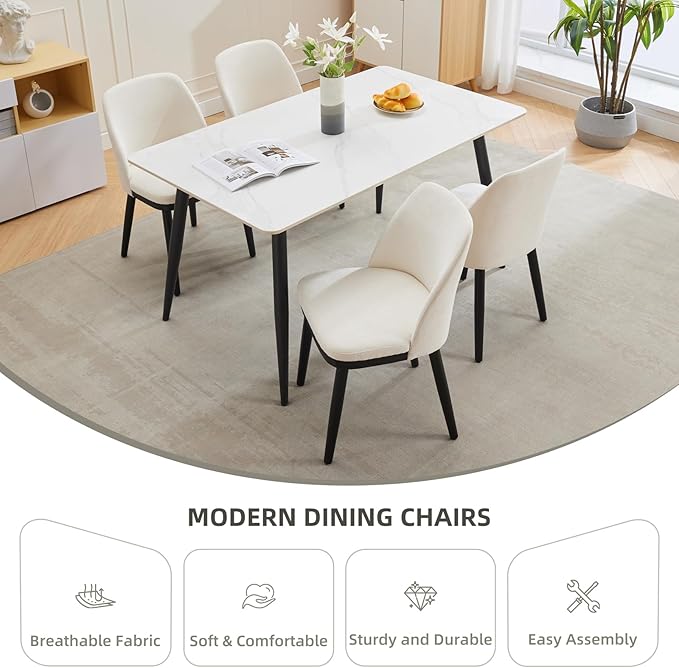 Dining Chair Set of 2, Modern Upholstered Kitchen Chair, Dining Room Chair wi...