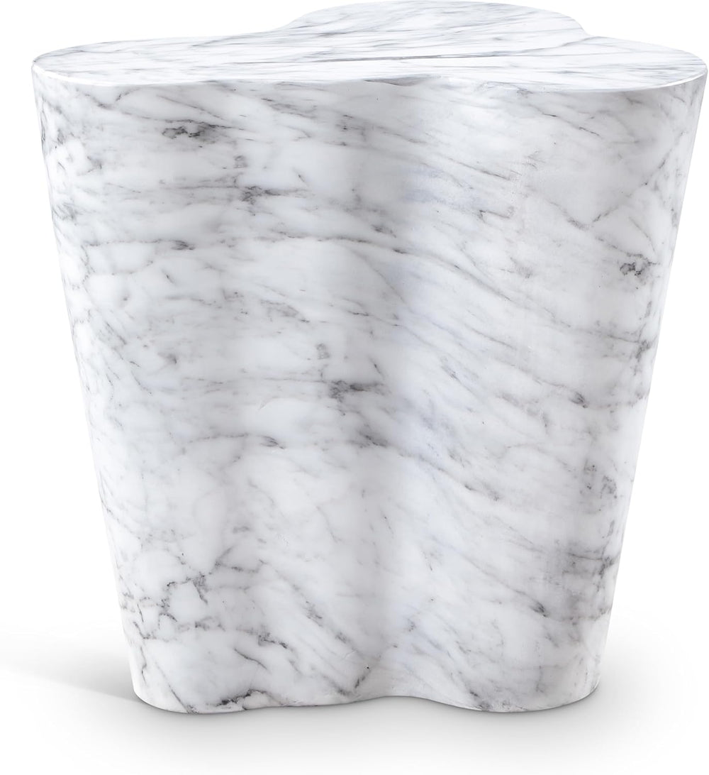 Meridian Furniture 99033White-ET Monza Collection Art Deco Marble Finish Indo...