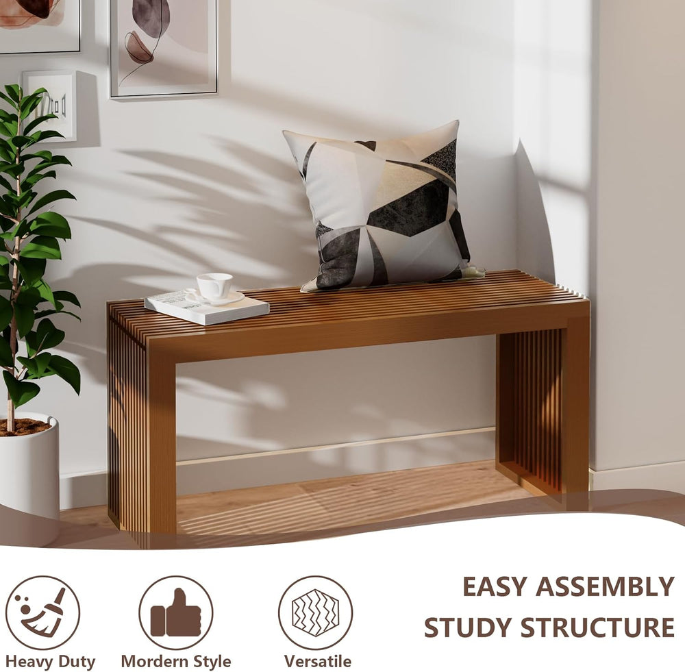 APRTAT Bamboo Dining Bench Indoor Long Entryway Shoe Rack Bench,Outdoor Moder...