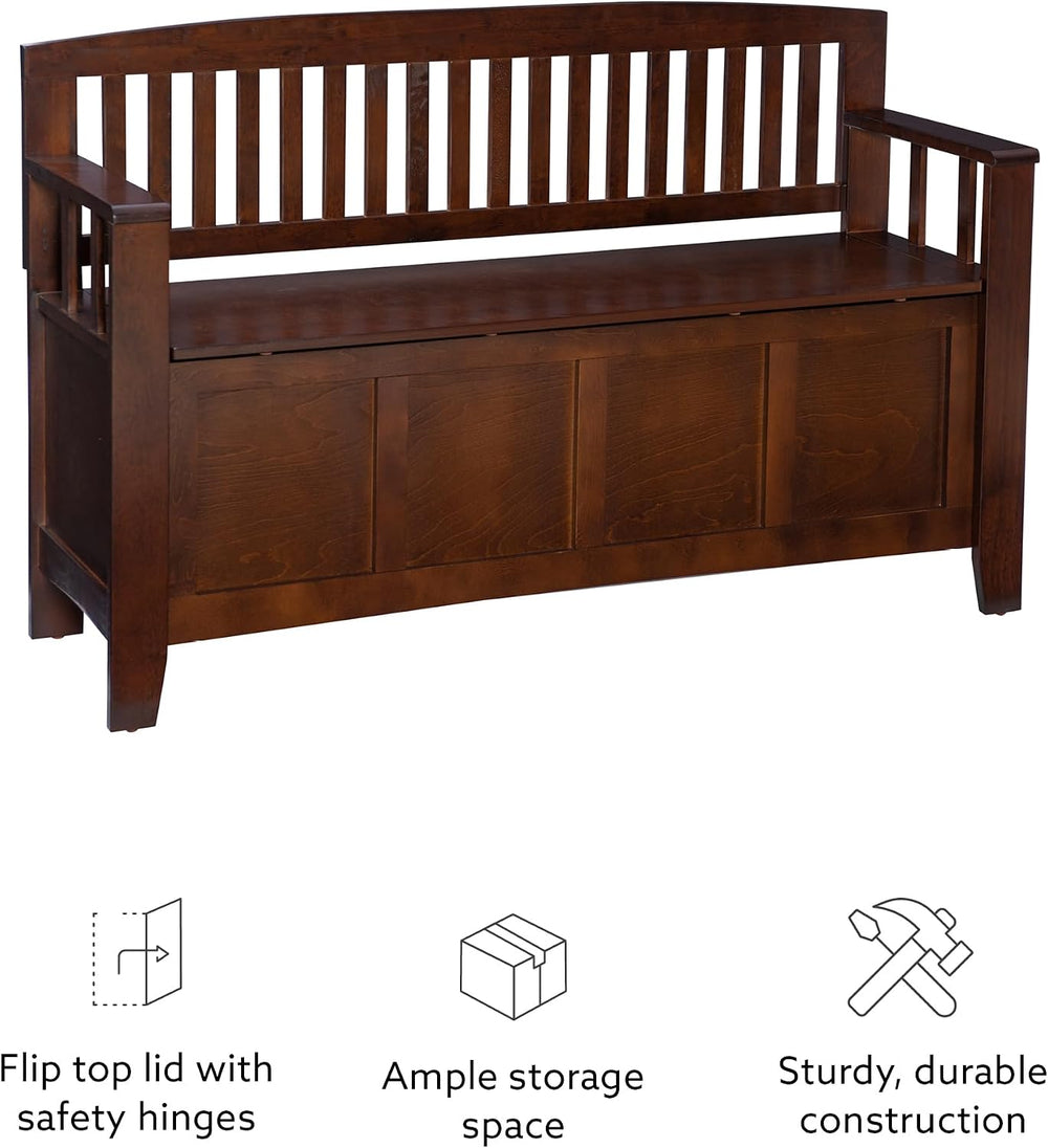 Linon Home Dcor Linon Home Decor Cynthia Storage Bench, 50"w x 17.25&quo...