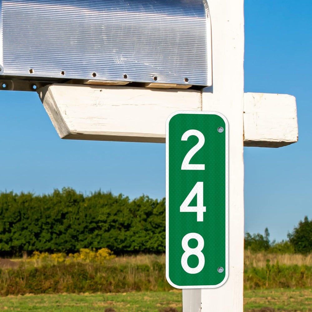 911 Address Sign, Custom Vertical Reflective Mailbox Sign, Christmas Gift