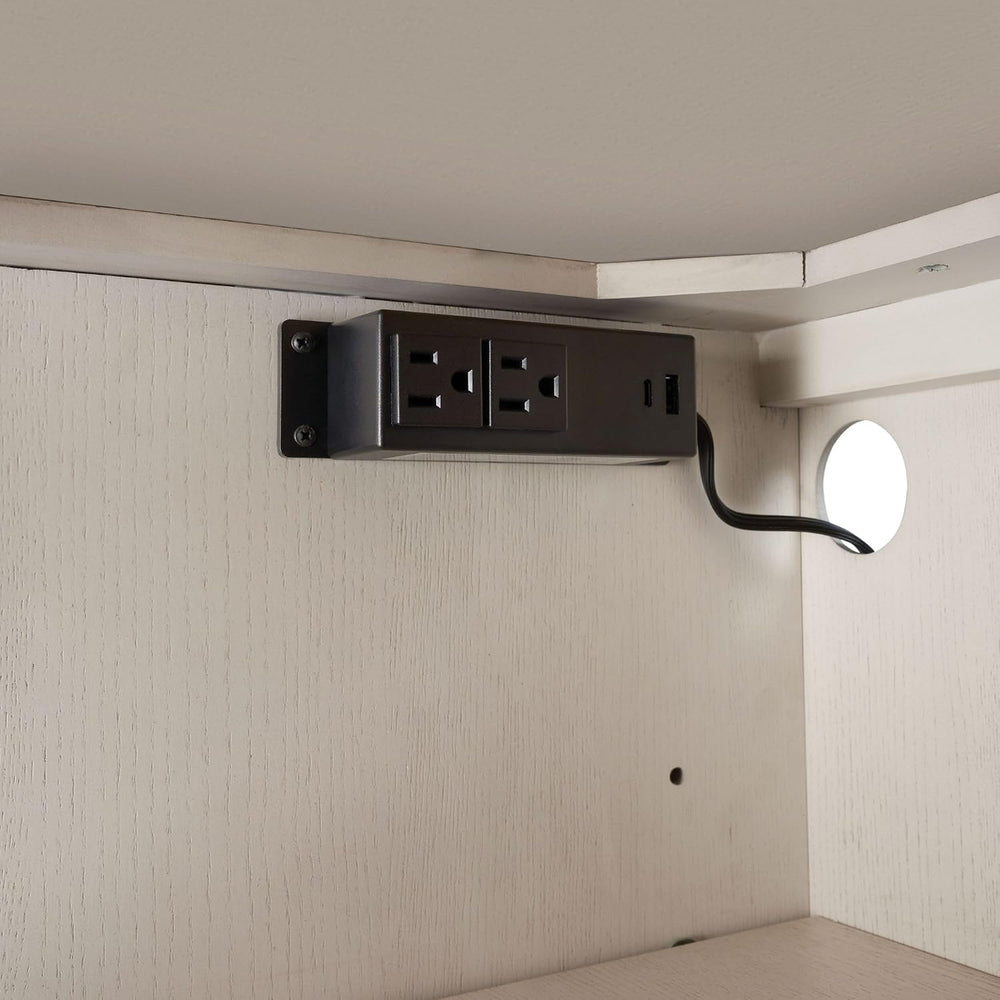 White Server with Metal Base, Solid Wood+MDF, Buffets and Sideboards | Modern...