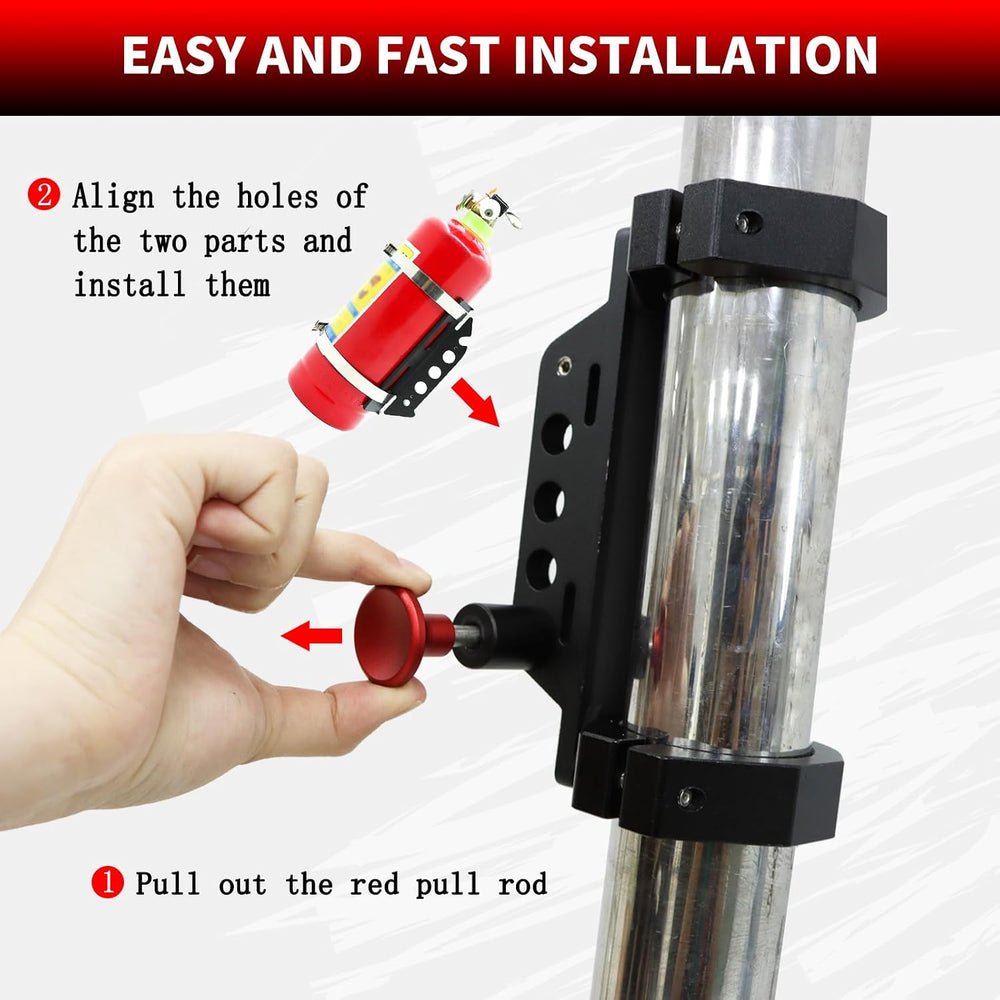 CNC Aluminum UTV Fire Extinguisher Mount Kit, Adjustable Roll Bar Fire Exting...