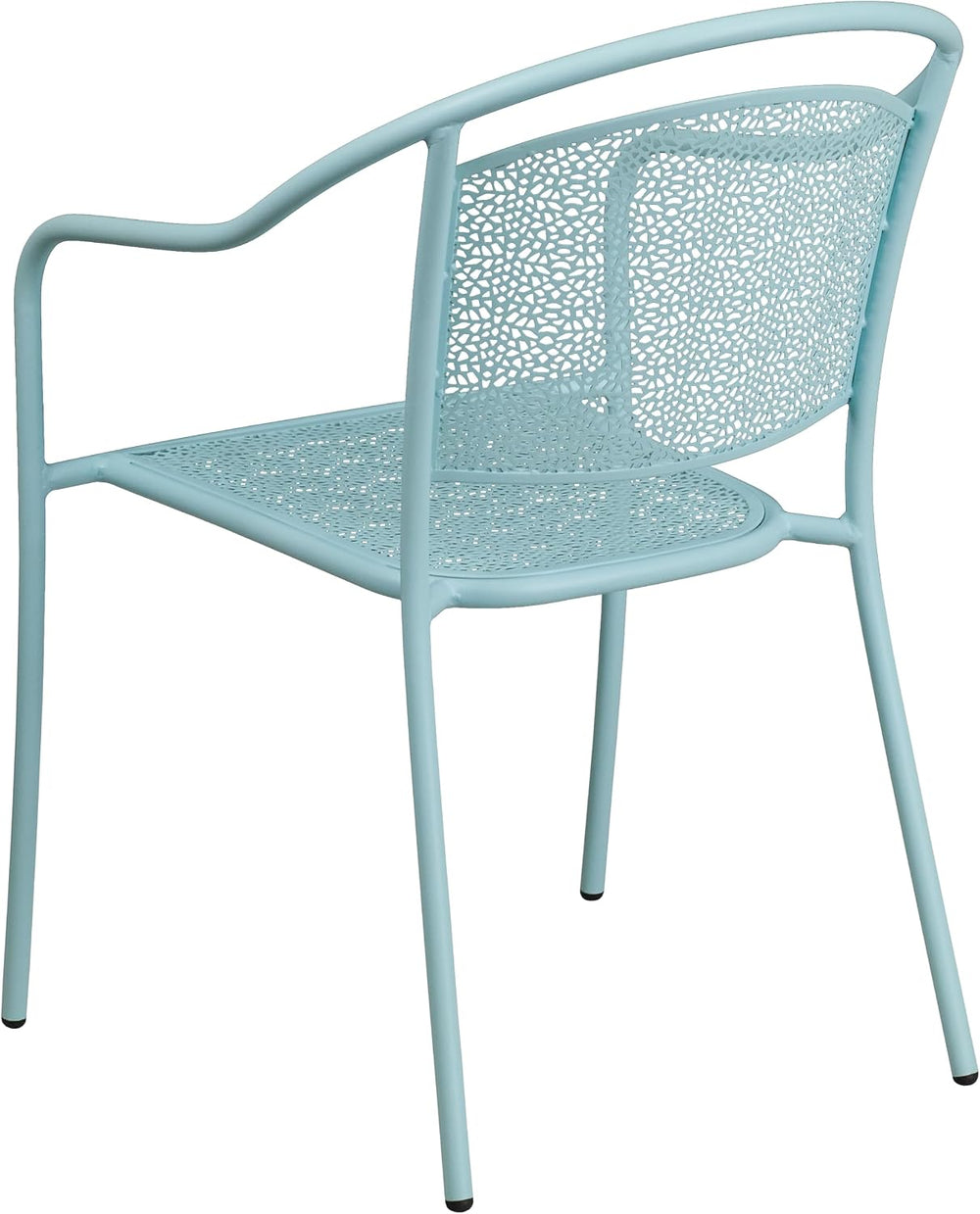 Flash Furniture Commercial Grade Sky Blue Indoor-Outdoor Steel Patio Arm Chai...