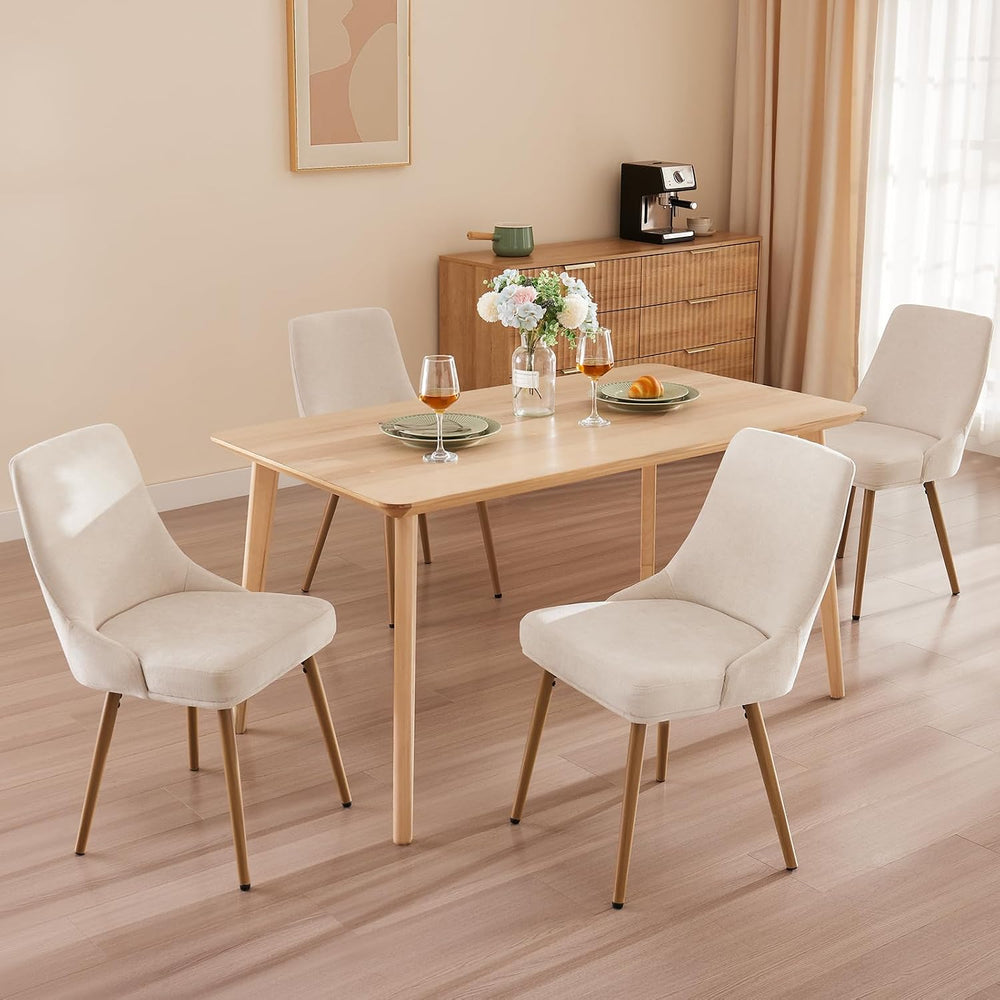 kinmars Kitchen & Dining Upholstered Dining Chairs Set of 4, Beige | Set ...