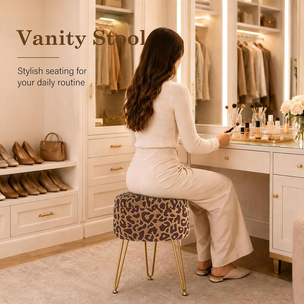 Ottomans Round Ottoman with Storage Footstools Vanity Chair | Coffee Table Ot...