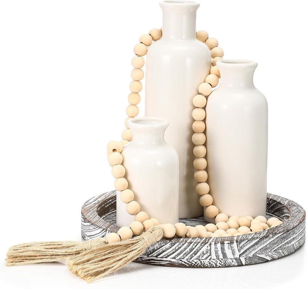 5 Pcs Coffee Table Decor Set, Gray White