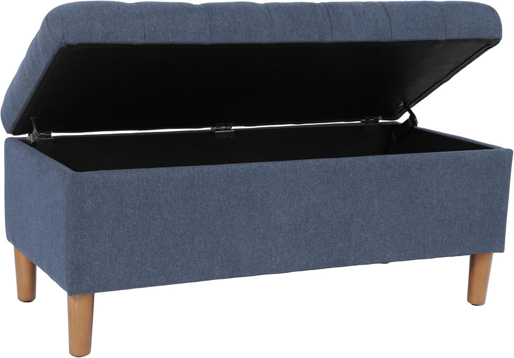Homepop Home Decor | Tufted Ainsley Button Storage Ottoman Bench with Hinged ...