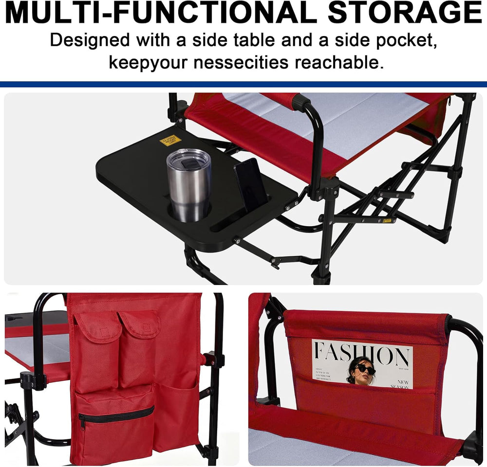 Romswi 2Pack Director Chairs for Outdoor, Folding Camping Chair, Compact Dire...