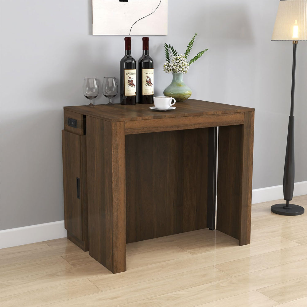 Modern Extendable Dining Table with Built-in Outlet – Seats 2 to 12 People, S...