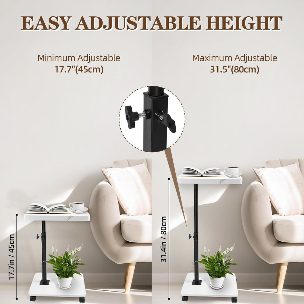 C Table Side Table End Table Adjustable Height,C Shaped End for Couch,Snack T...