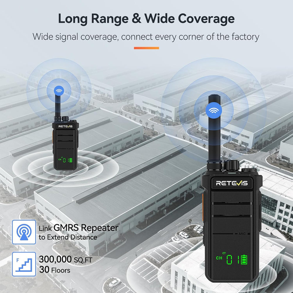 Retevis RB26H 2 Way Radio Long Range, Walkie Talkies with Earpiece, 10-Pack