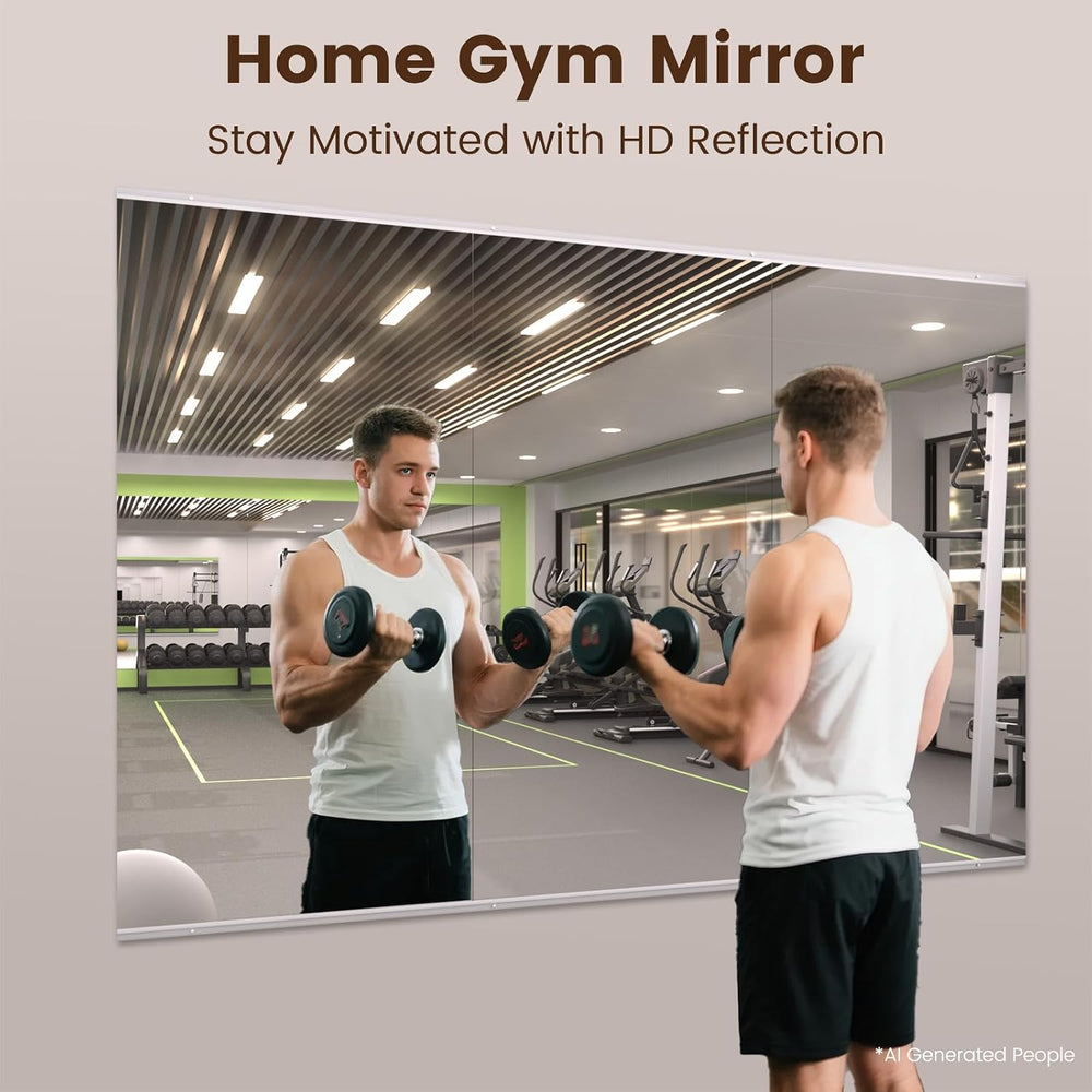 LOAAO Home Gym Mirror 48"x24", 3 PCS