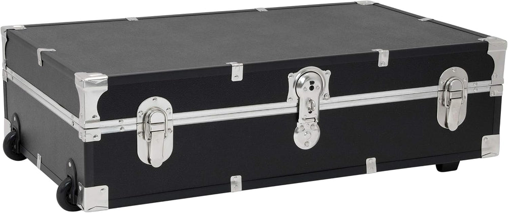 Seward Under the Bed Trunk with Wheels & Lock, Black, 31-Inch
