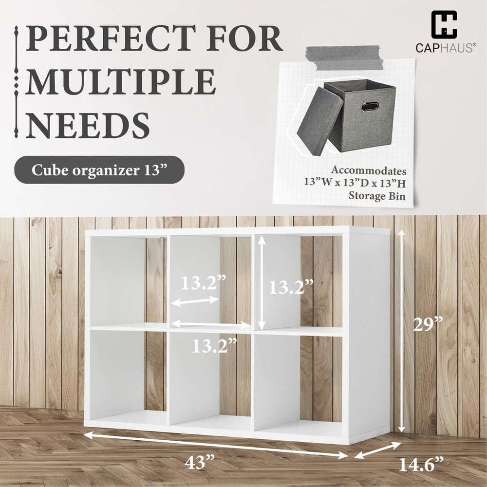 CAPHAUS Sturdy Room 13-Inch Cube Storage Organizer Shelf, with Extra Thick Ex...
