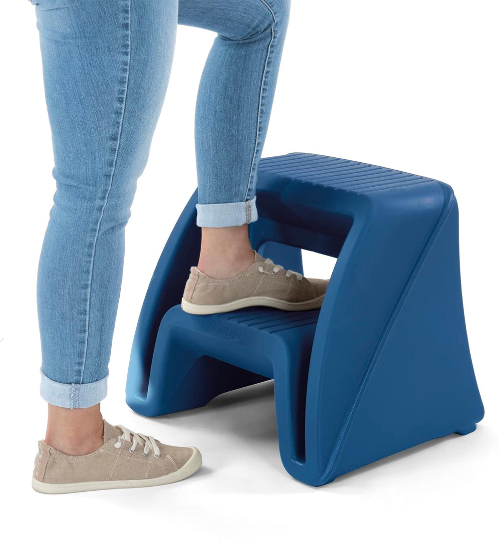 Simplay3 Handy Home Step Stool Plastic Two-Step Stool Seat - Indoor or Outdoo...