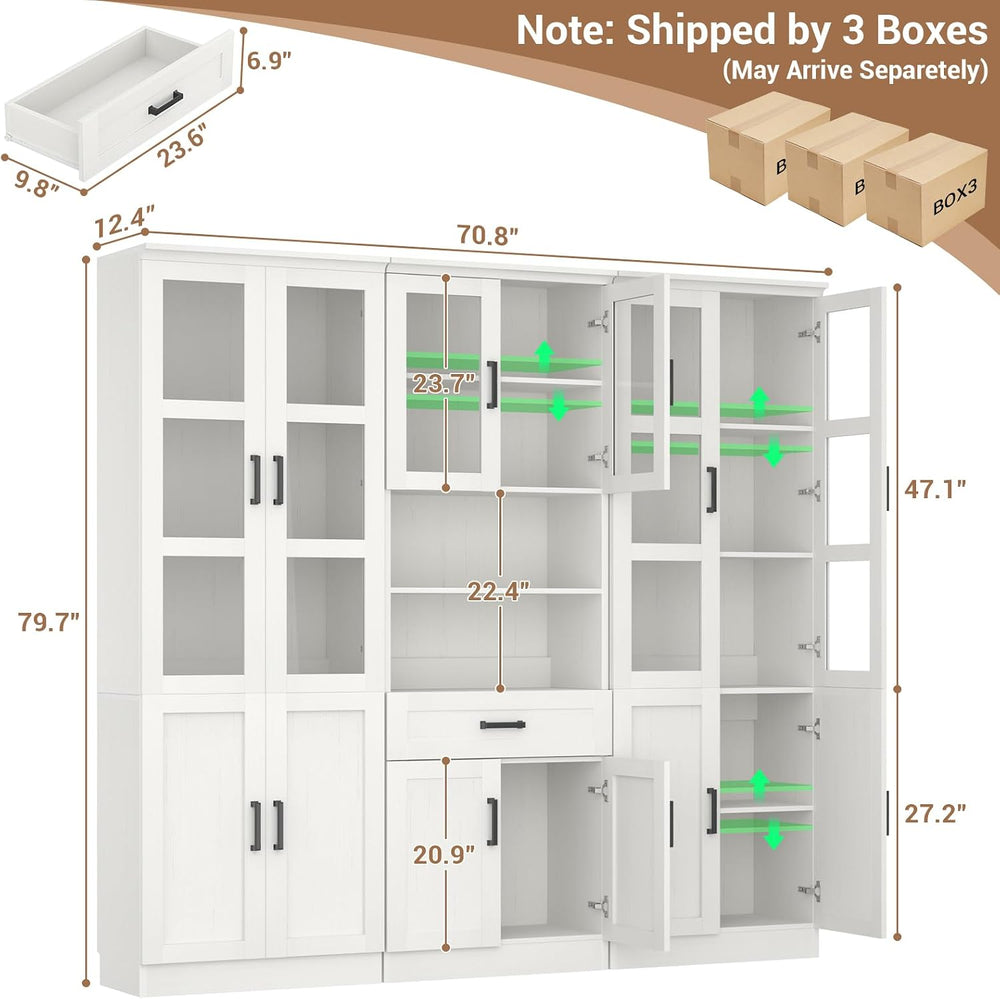 Unikito 79.7" Tall Kitchen Pantry Storage Cabinet, Freestanding Kitchen ...