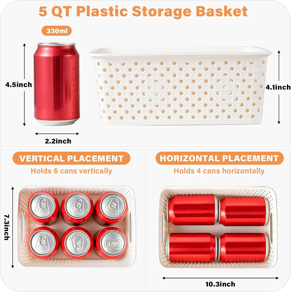 10 Pack Small Plastic Storage Bins with Lids, Stackable Plastic Storage Baske...