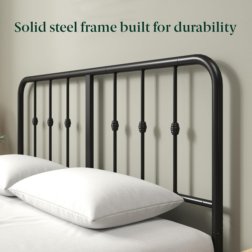 Zinus Leonardo Metal Platform Bed Frame, Victorian Spindle Headboard, Queen