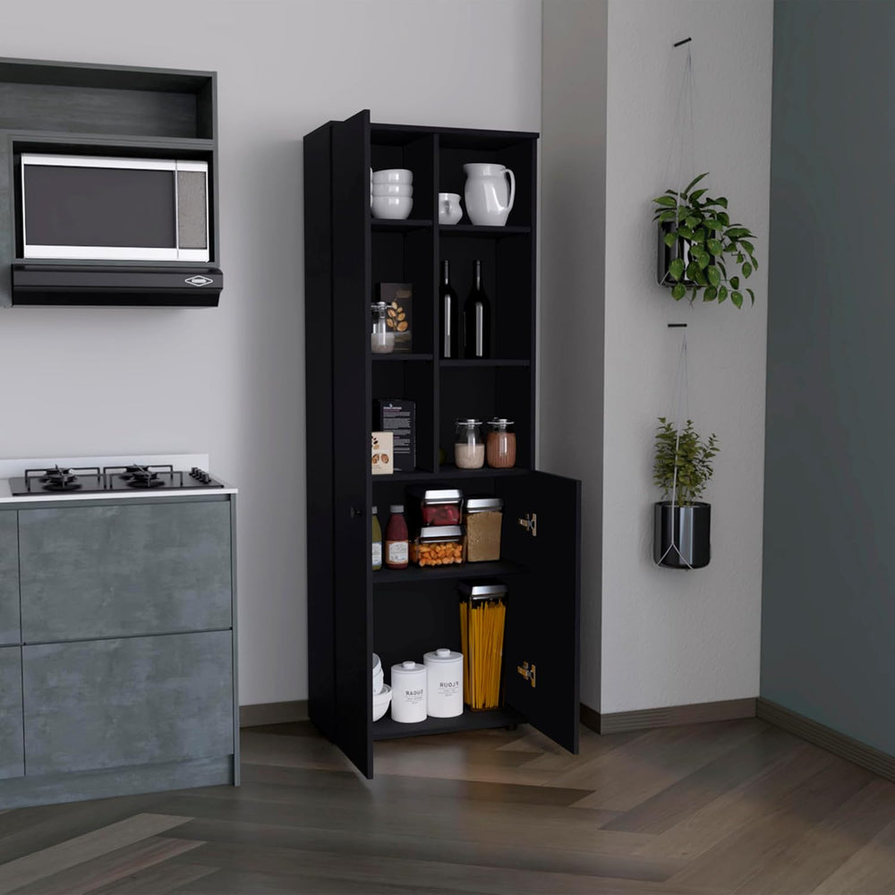 Riner 67" Slim Pantry Cabinet, 5-Tier Storage Shelves with Doors for Kit...