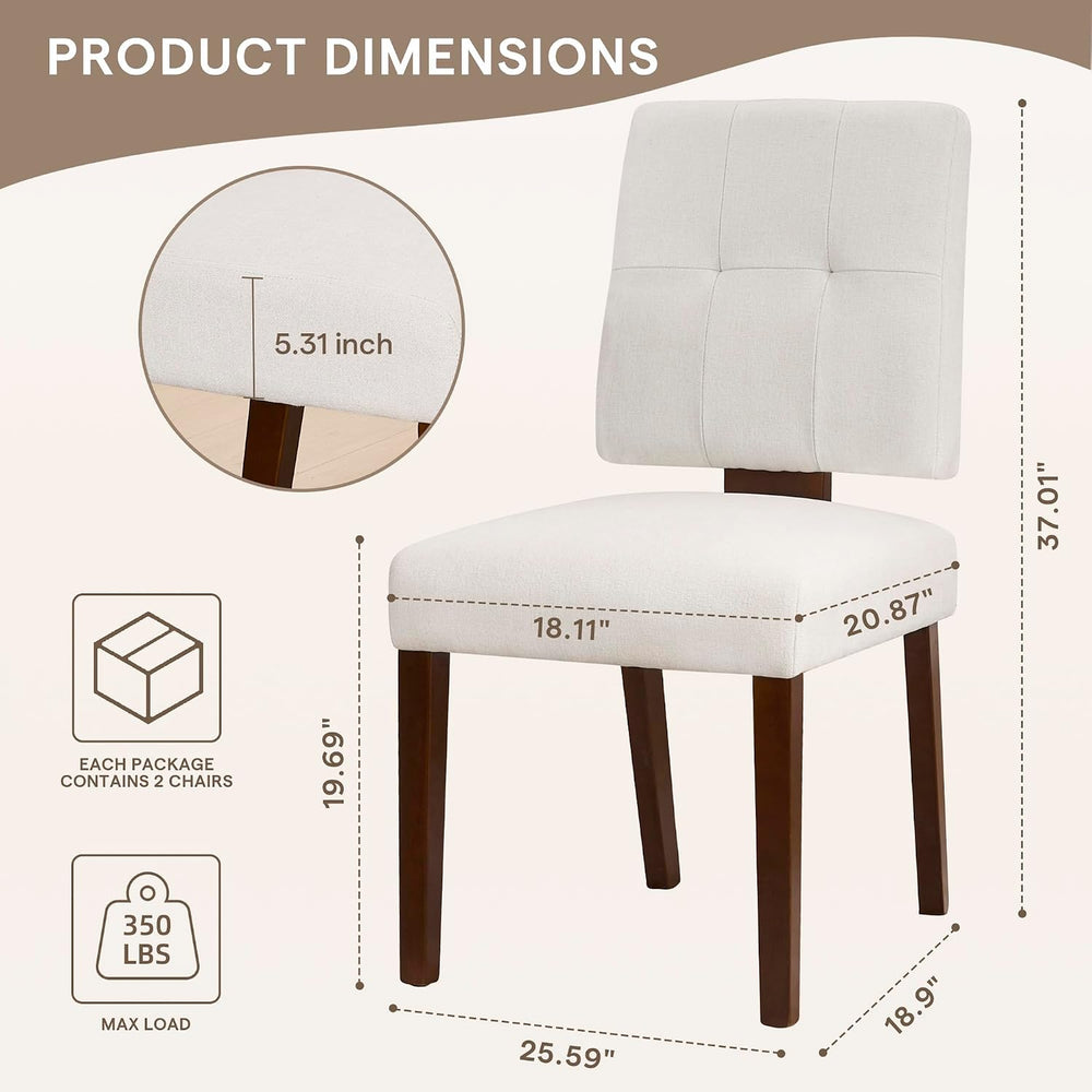 Wooden Dining Chairs Set of 6, Upholstered Dining Room Chairs