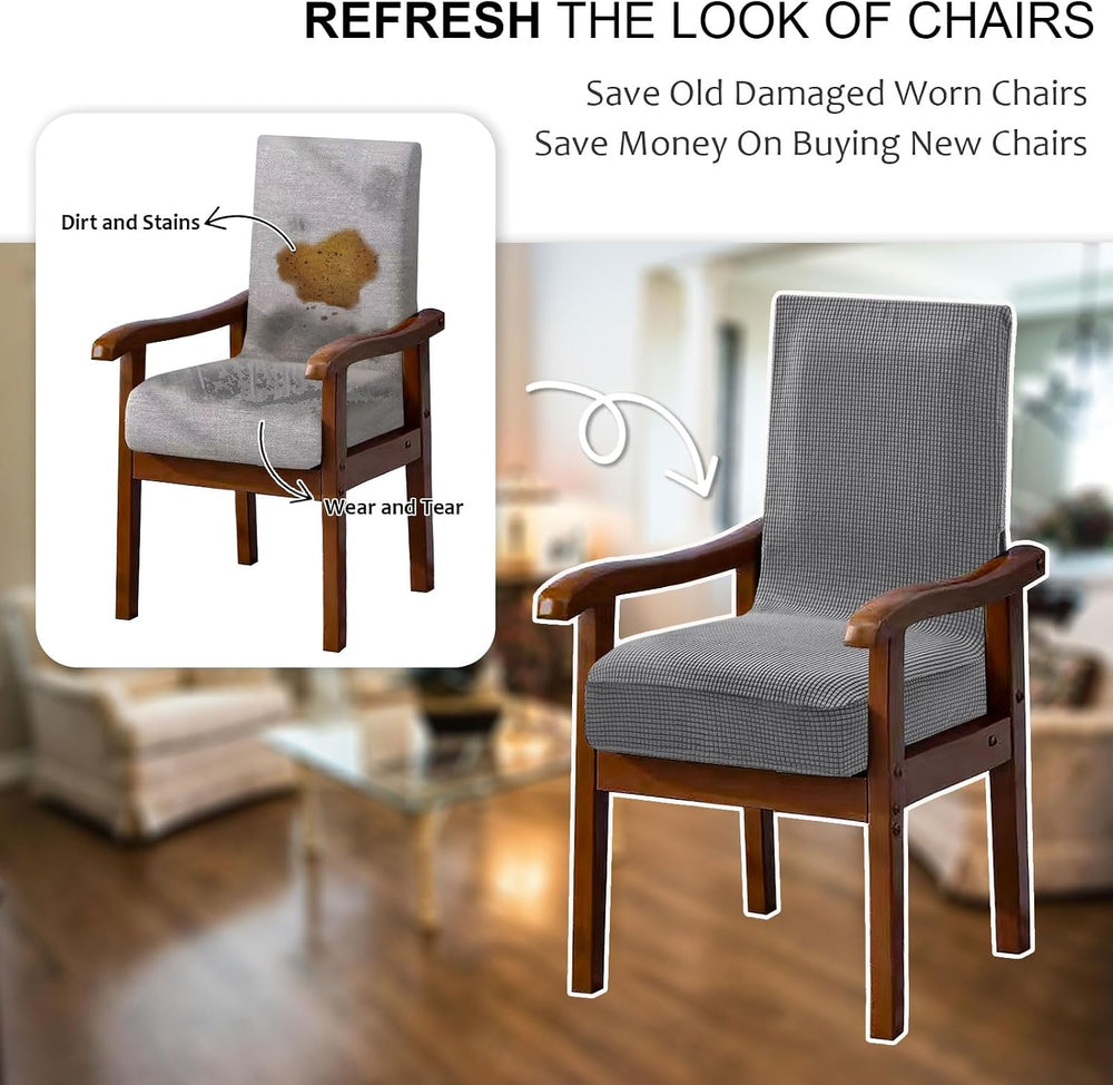 NICEEC Arm Chair Covers Set of 2 Dining Room Chair Cover with Arms